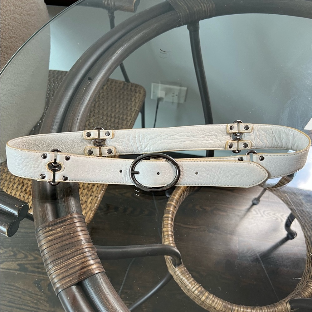 Cole Haan White Leather Belt